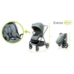 4Baby Everso Grey Wandelwagen 31 4Baby Everso Grey Wandelwagen -Kinderwagen Winkel 4baby everso grey wandelwagen 13