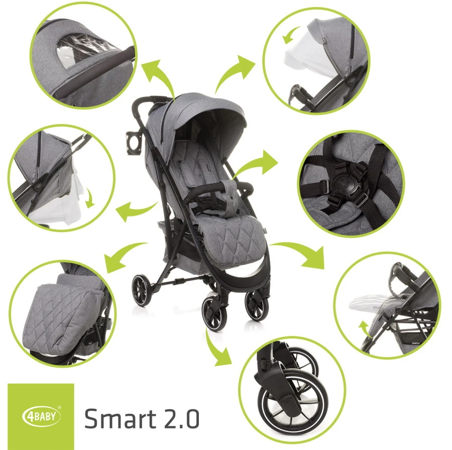 4Baby Smart 2.0 Beige Wandelwagen Incl. Beenkap 13 4Baby Smart 2.0 Beige Wandelwagen Incl. Beenkap - Afbeelding 11