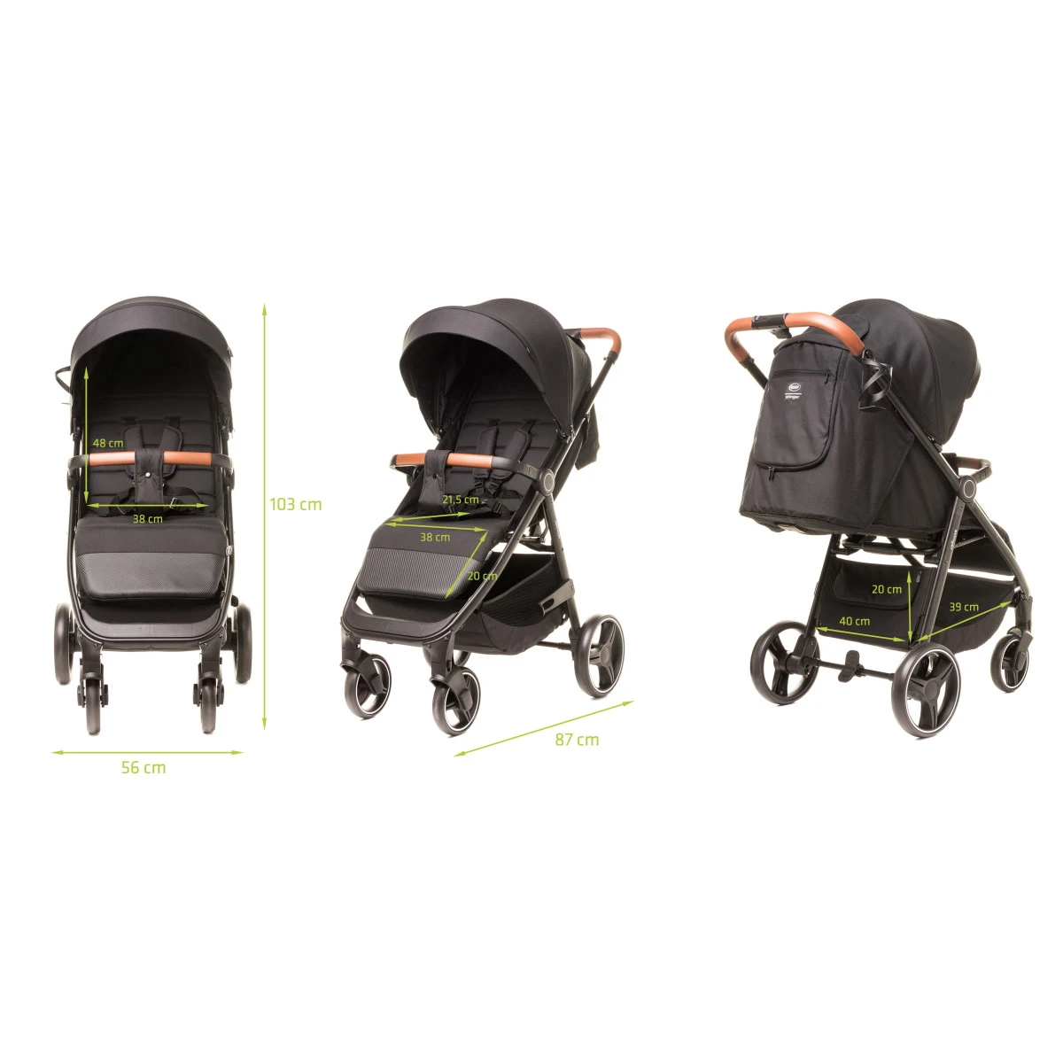 4Baby Stinger XXIII Black Wandelwagen 18 4Baby Stinger XXIII Black Wandelwagen - Afbeelding 16