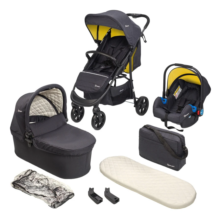 Babygo Style Mustard 3-in-1 Kinderwagen Incl. Autostoel 6322 3 Babygo Style Mustard 3-in-1 Kinderwagen Incl. Autostoel 6322