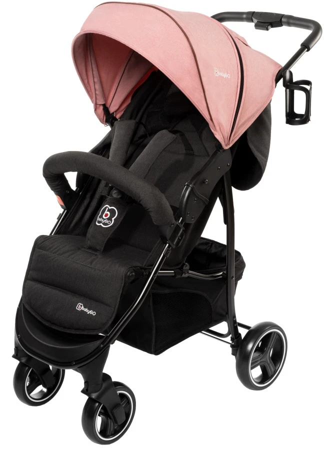 Babygo Basket Pink Melange Wandelwagen 6403 3 Babygo Basket Pink Melange Wandelwagen 6403