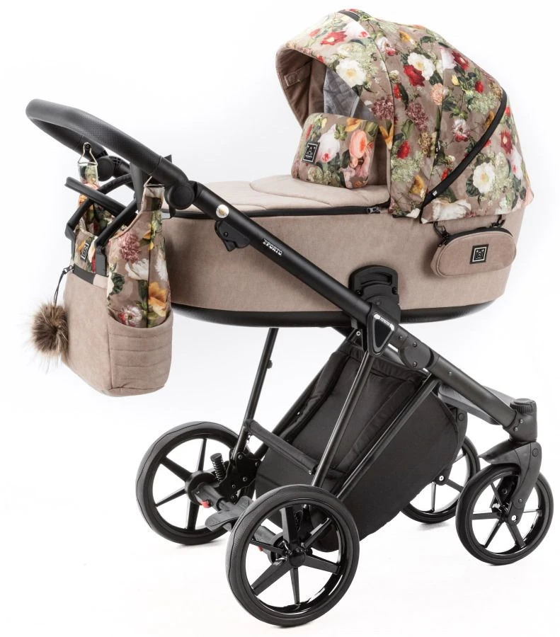 Adamex Porto Flowers Beige 2-in-1 Kinderwagen FL-5 3 Adamex Porto Flowers Beige 2-in-1 Kinderwagen FL-5