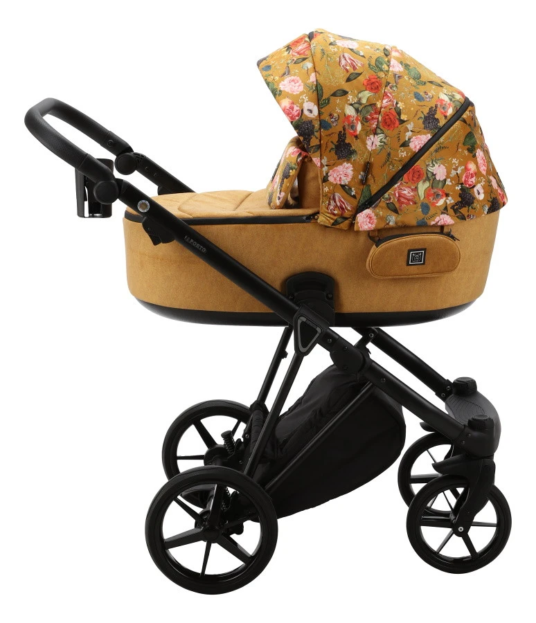 Adamex Porto Flowers Ochre 2-in-1 Kinderwagen FL-3 4 Adamex Porto Flowers Ochre 2-in-1 Kinderwagen FL-3 - Afbeelding 2