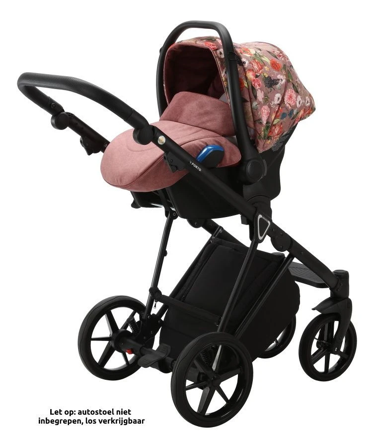 Adamex Porto Flowers Pink 2-in-1 Kinderwagen FL-2 10 Adamex Porto Flowers Pink 2-in-1 Kinderwagen FL-2 - Afbeelding 8