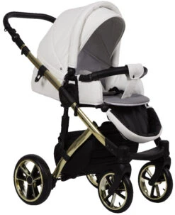 Baby Merc Faster 3 White/Gold Limited Edition Kinderwagen Incl. Autostoel L/190/ZE -Kinderwagen Winkel baby merc faster 3 white limited edition kinderwagen 2