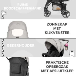 Babygo Basket Pink Melange Wandelwagen Incl. Autostoel 64013 -Kinderwagen Winkel babygo basket pink melange wandelwagen 6403 5