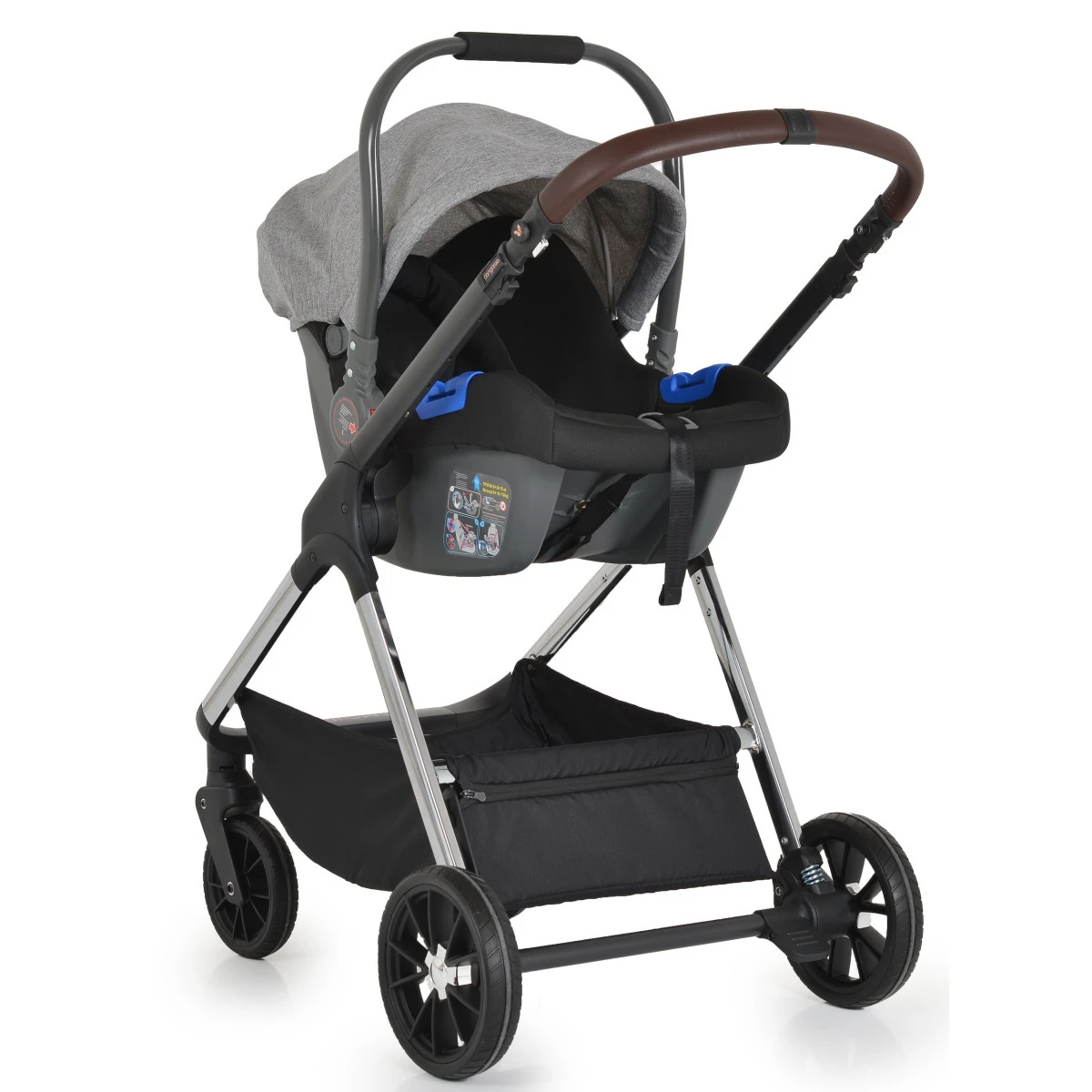 Cangaroo Empire Light Grey 3-in-1 Kinderwagen Incl. Autostoel 18 Cangaroo Empire Light Grey 3-in-1 Kinderwagen Incl. Autostoel - Afbeelding 16