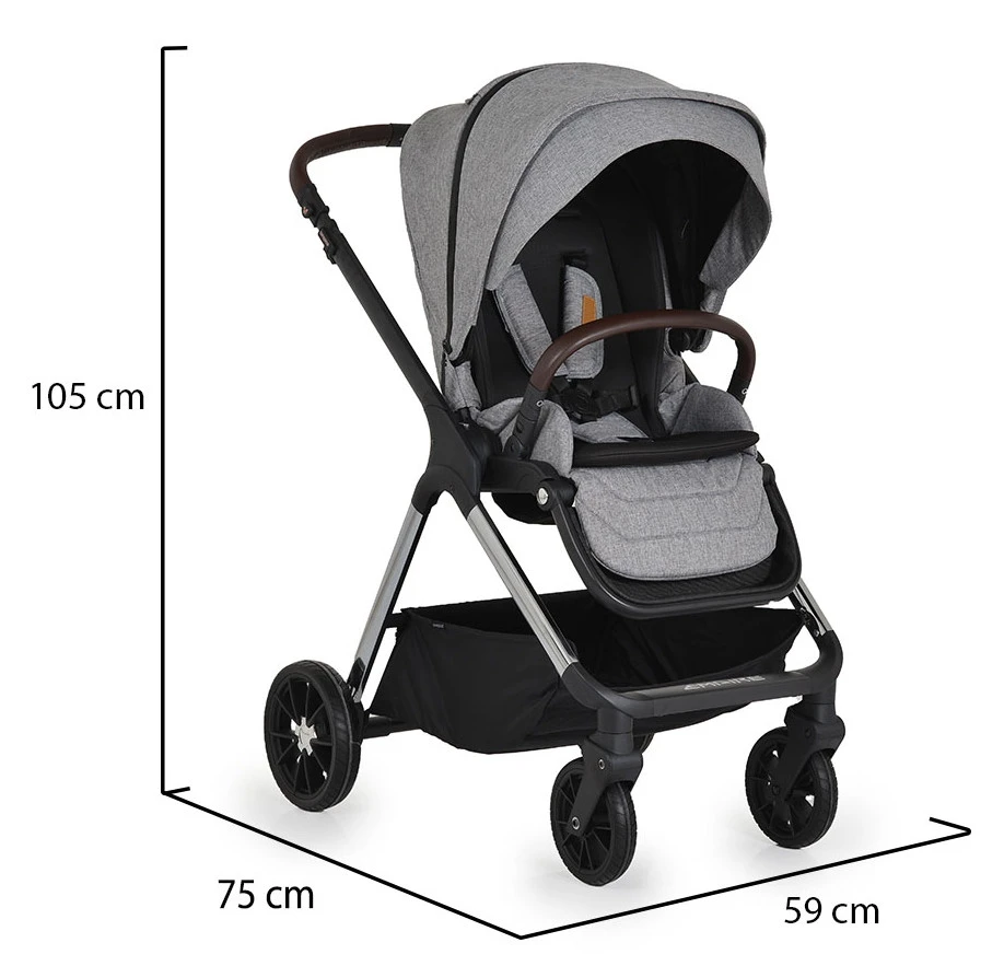 Cangaroo Empire Light Grey 3-in-1 Kinderwagen Incl. Autostoel 22 Cangaroo Empire Light Grey 3-in-1 Kinderwagen Incl. Autostoel - Afbeelding 20