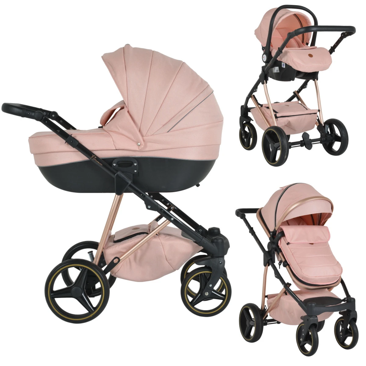 Cangaroo Florence Pink 3-in-1 Kinderwagen Incl. Autostoel 109995 3 Cangaroo Florence Pink 3-in-1 Kinderwagen Incl. Autostoel 109995