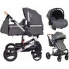 Cangaroo Gala Steel Grey 3-in-1 Combi Kinderwagen Incl. Autostoel -Kinderwagen Winkel cangaroo gala black leather 3 in 1 combi kinderwagen incl autostoel 15