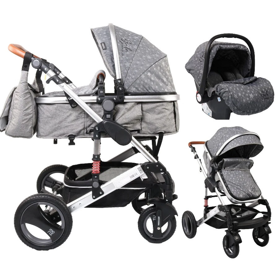 Cangaroo Gala Premium Stars 3-in-1 Combi Kinderwagen Incl. Autostoel 3 Cangaroo Gala Premium Stars 3-in-1 Combi Kinderwagen Incl. Autostoel