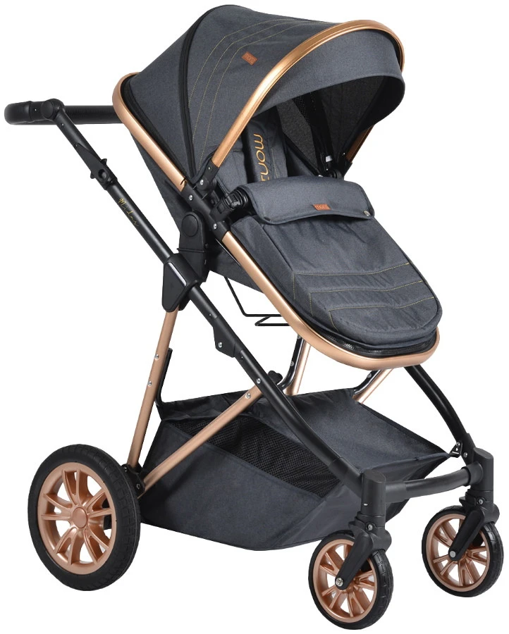 Cangaroo Midas Black 3-in-1 Combi Kinderwagen Incl. Autostoel 6 Cangaroo Midas Black 3-in-1 Combi Kinderwagen Incl. Autostoel - Afbeelding 4