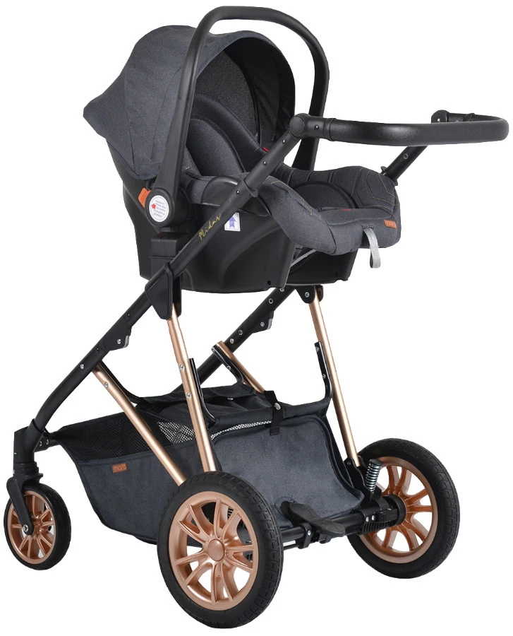 Cangaroo Midas Black 3-in-1 Combi Kinderwagen Incl. Autostoel 11 Cangaroo Midas Black 3-in-1 Combi Kinderwagen Incl. Autostoel - Afbeelding 9