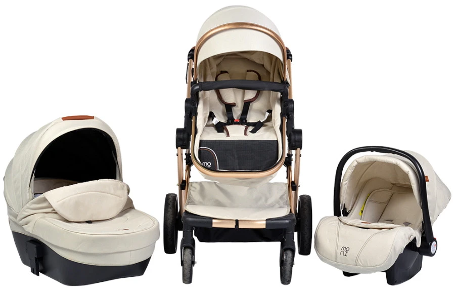 Cangaroo Polly Beige 3-in-1 Combi Kinderwagen Incl. Autostoel 3 Cangaroo Polly Beige 3-in-1 Combi Kinderwagen Incl. Autostoel