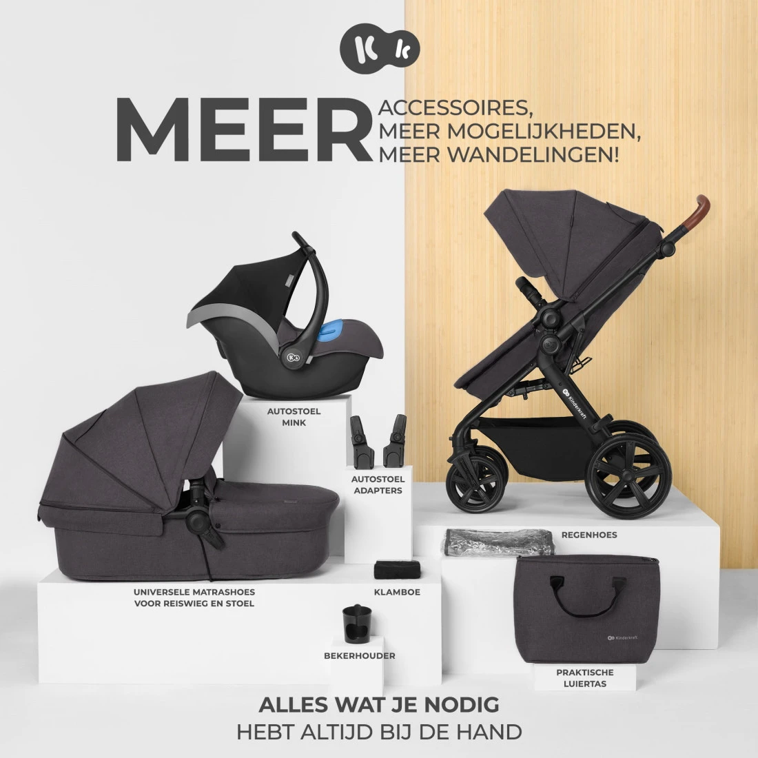 Kinderkraft A-Tour Dark Grey 3-in-1 Kinderwagen Incl. Autostoel KSATOU00DGR3000 15 Kinderkraft A-Tour Dark Grey 3-in-1 Kinderwagen Incl. Autostoel KSATOU00DGR3000 - Afbeelding 13
