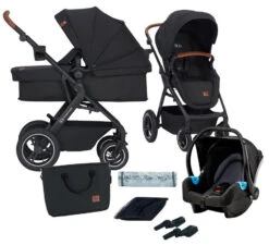 Kinderkraft B-Tour Deep Black 3-in-1 Combi Kinderwagen Incl. Autostoel KSBTOU00BLK3000