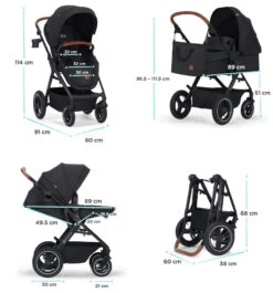 Kinderkraft B-Tour Deep Black 3-in-1 Combi Kinderwagen Incl. Autostoel KSBTOU00BLK3000 -Kinderwagen Winkel kinderkraft b tour 3 in 1 deep black wandelwagen ksbtou00blk3000 22