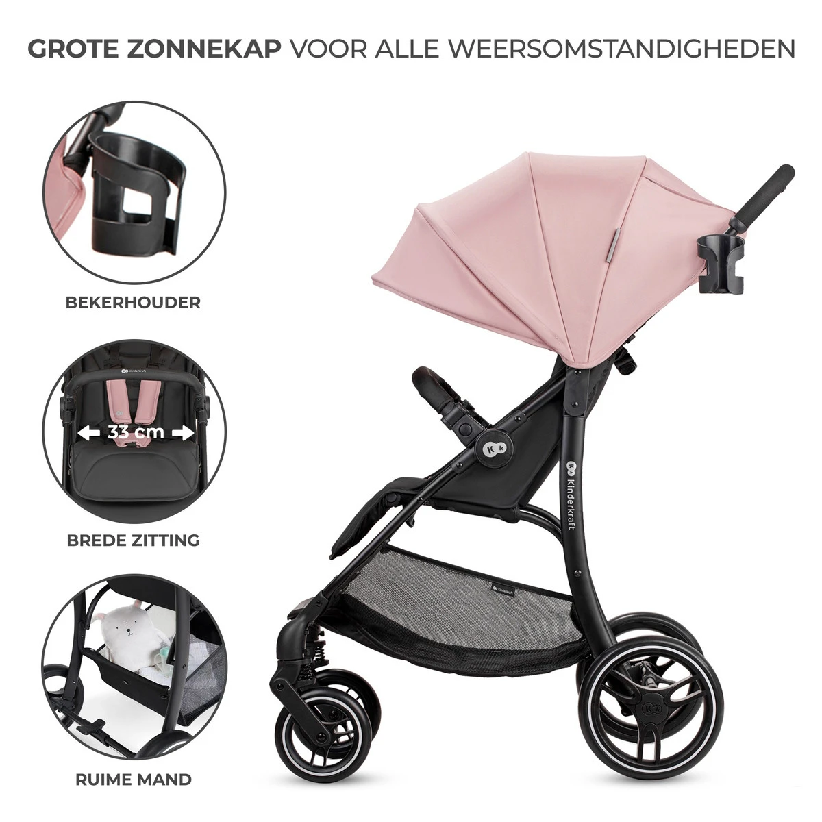 Kinderkraft Trig 2 Pink Wandelwagen KSTRIG2TPNK0000 9 Kinderkraft Trig 2 Pink Wandelwagen KSTRIG2TPNK0000 - Afbeelding 7