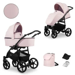 Kunert Mata Black Pink 2-in-1 Combi Kinderwagen MATA-06-BLACK -Kinderwagen Winkel kunert mata black pink 2 in 1 combi kinderwagen mata 06 black 4