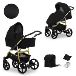 Kunert Mata Gold Black 2-in-1 Combi Kinderwagen MATA-10-GOLD -Kinderwagen Winkel kunert mata gold black 2 in 1 combi kinderwagen mata 10 gold 0
