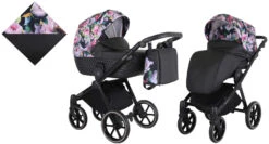 Kunert Talisman Black Flowers 2-in-1 Kinderwagen TA-01-BLACK -Kinderwagen Winkel kunert talisman black flowers 2 in 1 kinderwagen ta 01 black 0