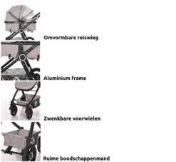 Lorelli Alexa Pearl Beige 3-in-1 Combi Kinderwagen Incl. Autostoel 1002129-2182D -Kinderwagen Winkel lorelli 3 in 1 combi kinderwagen incl. autostoel 1002129 1