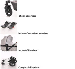 Lorelli Alexa Pearl Beige 3-in-1 Combi Kinderwagen Incl. Autostoel 1002129-2182D -Kinderwagen Winkel lorelli 3 in 1 combi kinderwagen incl. autostoel 1002129 2