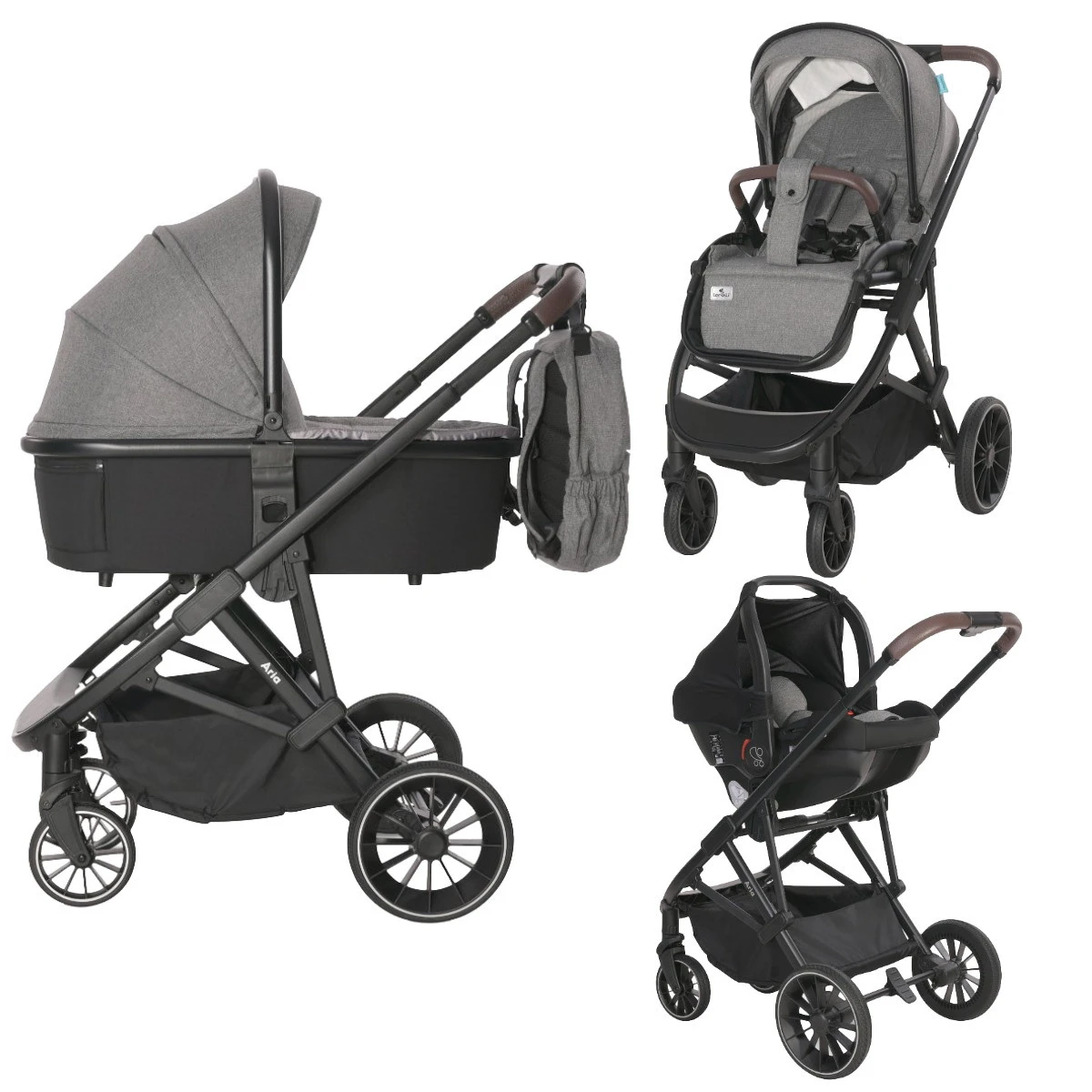 Lorelli Aria Grey 3-in-1 Kinderwagen Incl. Autostoel 1002177-2325 3 Lorelli Aria Grey 3-in-1 Kinderwagen Incl. Autostoel 1002177-2325