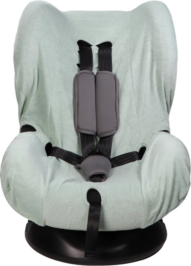 MamaLoes Badstof Stone Green Groep 1+ Autostoelhoes ML6387