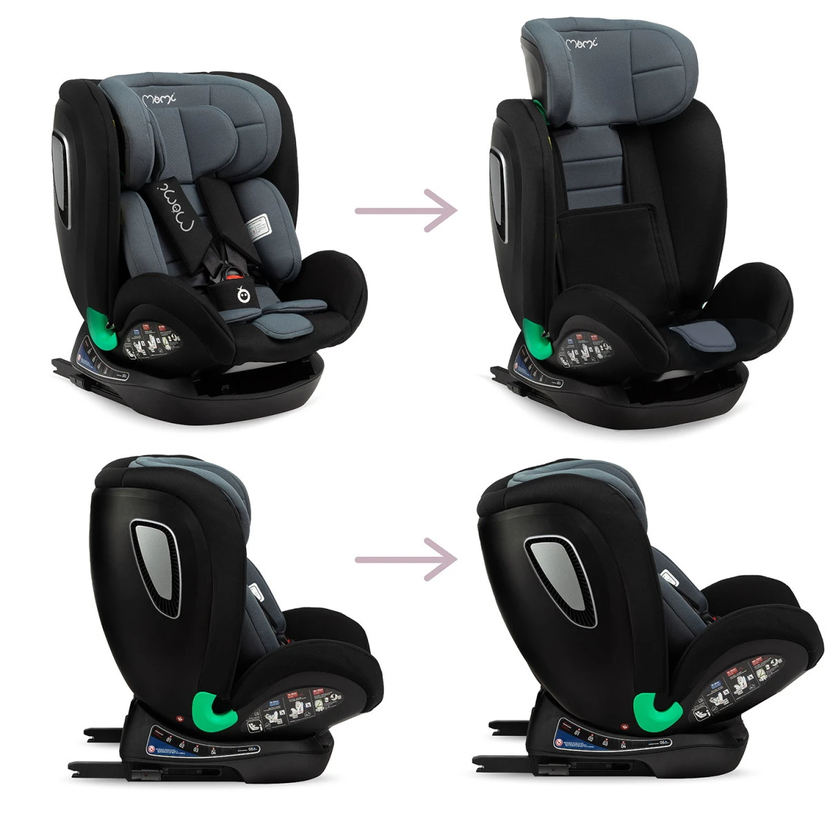 Momi Urso Black 40-150 Cm I-Size Autostoel FOSA00022 10 Momi Urso Black 40-150 Cm I-Size Autostoel FOSA00022 - Afbeelding 8