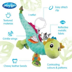 Playgro Sensory Friends Dusty Dragon Buggyspeeltje P0188473 -Kinderwagen Winkel playgro sensory friends dusty dragon buggyspeeltje p0188473 .10